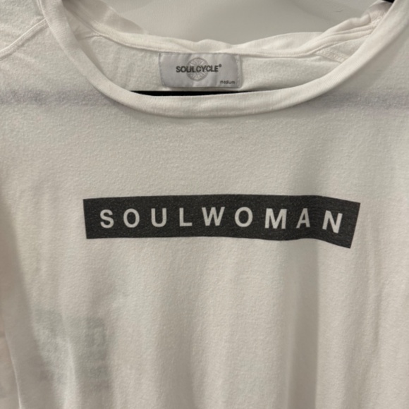 SoulCycle White "SOULWOMAN" Scoop Neck T-Shirt - Gently Worn - Picture 5 of 5